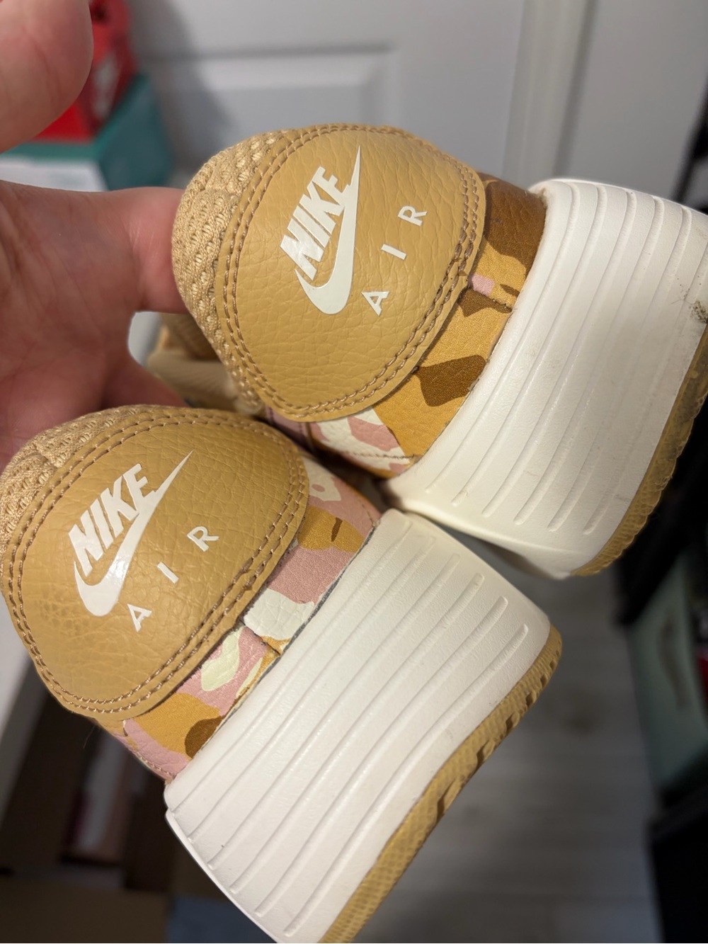 Nike Women’s Tan & Pink Camo Air-Style Sneaker - Picture 5 of 12